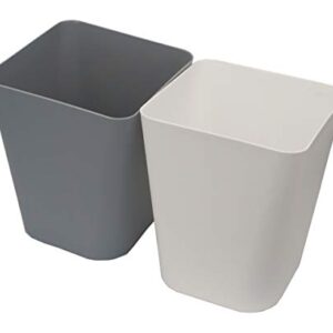 Feiupe 1.6 Gallon Small Trash Can Wastebasket for Kitchen Office Bathroom,Pack of 2(1.6 Gallon(2 Pack), White+Gray)