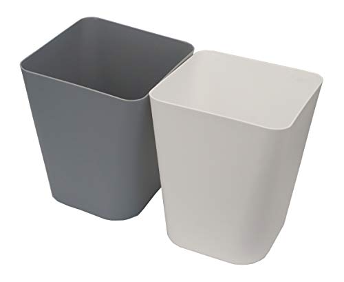 Feiupe 1.6 Gallon Small Trash Can Wastebasket for Kitchen Office Bathroom,Pack of 2(1.6 Gallon(2 Pack), White+Gray)