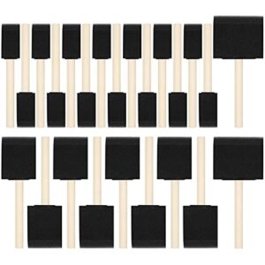 24 pcs foam brush set, foam paint brushes, wood handle sponge brushes for painting, foam brushes sponge paint brush for staining, varnishes, and diy craft projects (1”, 2” and 3”)