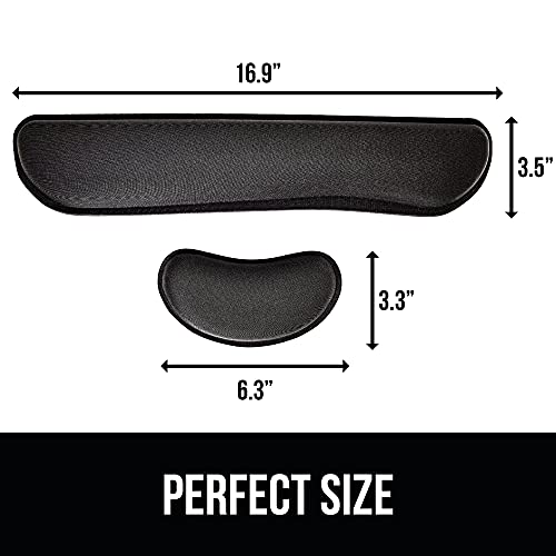 Gorilla Grip Soft Gel Memory Foam Ergonomic Wrist Rest, Slip Resistant, Comfortable Keyboard and Mouse Pad Cushion Set, Typing Pain Relief, Support for Office Computer Desks, Laptops, Gaming, Black