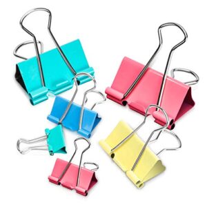 binder clips, 100pcs binder clips assorted sizes [2023 upgrade] large, medium, mini binder clips combination, can use for office, home, school