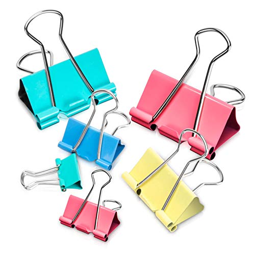 Binder Clips, 100PCS Binder Clips Assorted Sizes [2023 Upgrade] Large, Medium, Mini Binder Clips Combination, can use for Office, Home, School