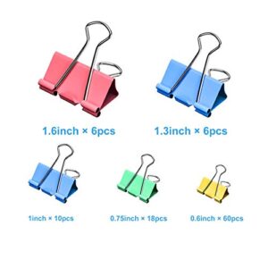 Binder Clips, 100PCS Binder Clips Assorted Sizes [2023 Upgrade] Large, Medium, Mini Binder Clips Combination, can use for Office, Home, School