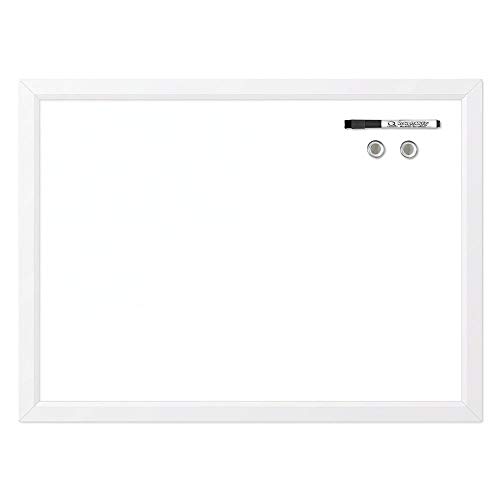 Quartet Magnetic Whiteboard, 17" x 23" Small White Board for Wall, Dry Erase Board for Kids, Perfect for Home Office & Home School Supplies, Dry Erase Marker, Magnets, White Frame (MDW1723W-AZS)