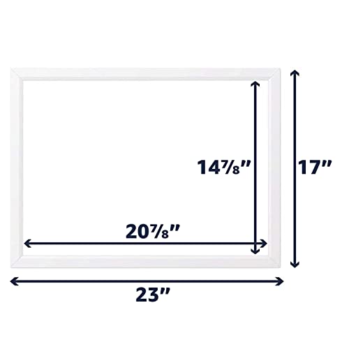 Quartet Magnetic Whiteboard, 17" x 23" Small White Board for Wall, Dry Erase Board for Kids, Perfect for Home Office & Home School Supplies, Dry Erase Marker, Magnets, White Frame (MDW1723W-AZS)