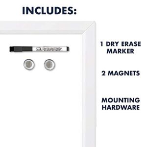 Quartet Magnetic Whiteboard, 17" x 23" Small White Board for Wall, Dry Erase Board for Kids, Perfect for Home Office & Home School Supplies, Dry Erase Marker, Magnets, White Frame (MDW1723W-AZS)