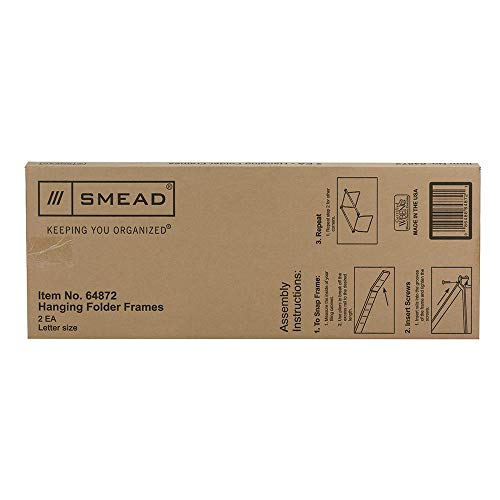 Smead Steel Hanging File Folder Frame, Letter Size, Gray, Adjustable Length 23" to 27", 2 per Pack (64872)