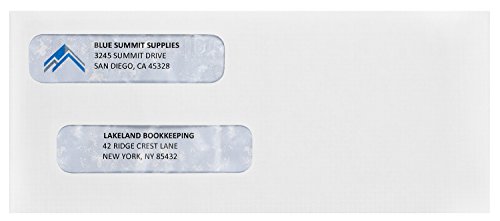 500 No. 8 Flip and Seal Double Window Security Check Envelopes - Designed for Quickbooks Printed Checks - Number 8 Size 3 5/8 Inch x 8 11/16 Inch