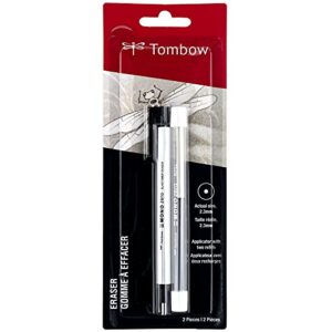 tombow 57315 mono zero eraser and refill value pack, round 2.3mm. precision tip pen-style eraser with refill
