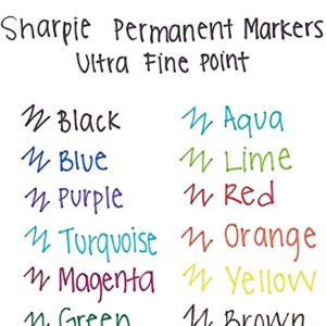 Sharpie Permanent Marker, Ultra-Fine Point, Pink, 6 Pack (Black)