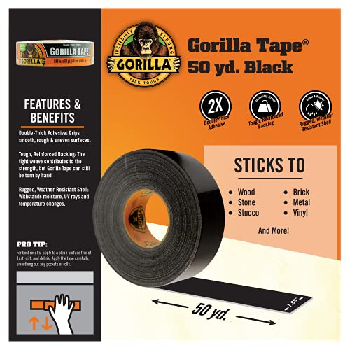 Gorilla Duct Tape, 1.88" x 50yd, Black