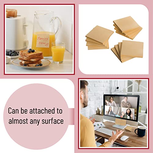 Mr. Pen- Kraft Sticky Notes, 3”x3”, 12 Pads, Kraft Paper Sticky Notes, Sticky Note Pads, Self-Stick Note Pads, Brown Sticky Notes, Craft Paper Sticky Notes, 3x3 Sticky Notes