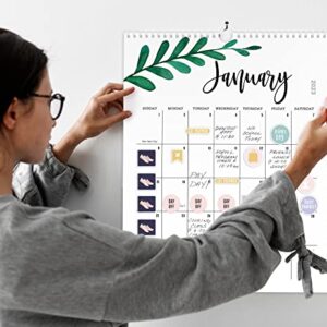 Aesthetic 2023 Floral Wall Calendar - Runs Until July 2024 - The Perfect Office Supplies for Women With Monthly Seasonal Designs for Easy Planning