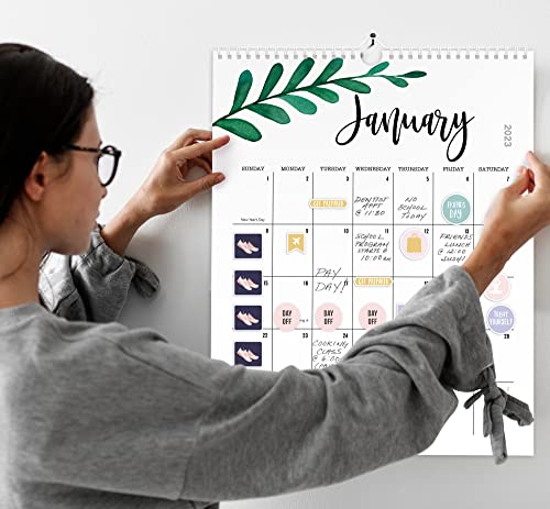 Aesthetic 2023 Floral Wall Calendar - Runs Until July 2024 - The Perfect Office Supplies for Women With Monthly Seasonal Designs for Easy Planning