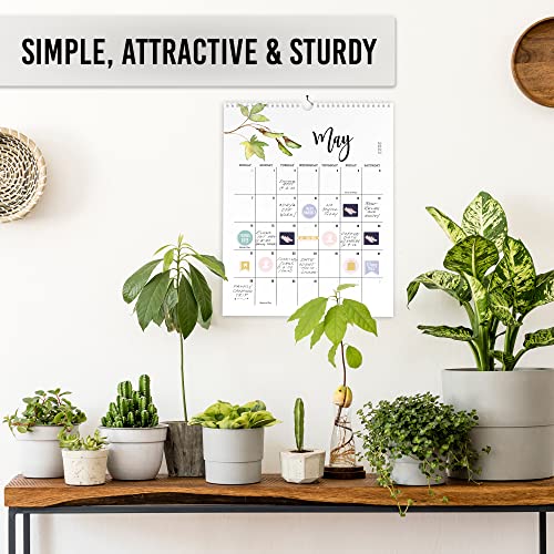 Aesthetic 2023 Floral Wall Calendar - Runs Until July 2024 - The Perfect Office Supplies for Women With Monthly Seasonal Designs for Easy Planning