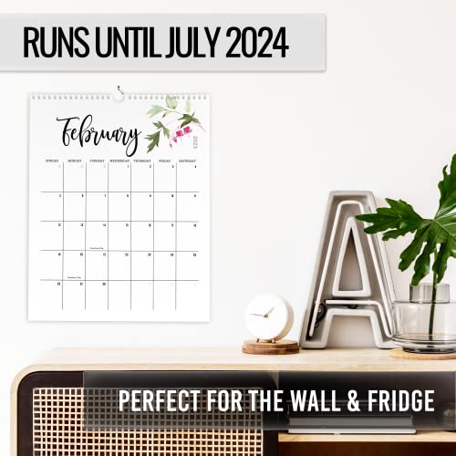 Aesthetic 2023 Floral Wall Calendar - Runs Until July 2024 - The Perfect Office Supplies for Women With Monthly Seasonal Designs for Easy Planning