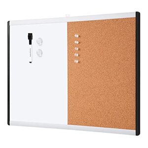 amazon basics magnetic dry-erase board, combo board, plastic/aluminum frame, 17″ x 23″