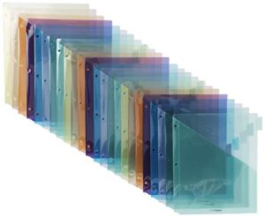 amazon basics two pocket plastic dividers, 8 tab set, multicolor, pack of 3 sets