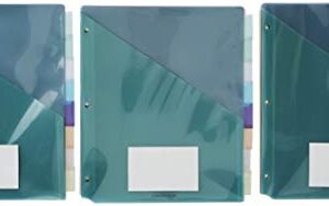 Amazon Basics Two Pocket Plastic Dividers, 8 Tab Set, Multicolor, Pack of 3 Sets