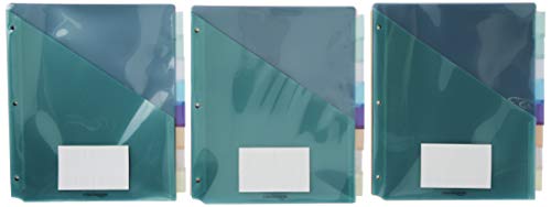 Amazon Basics Two Pocket Plastic Dividers, 8 Tab Set, Multicolor, Pack of 3 Sets