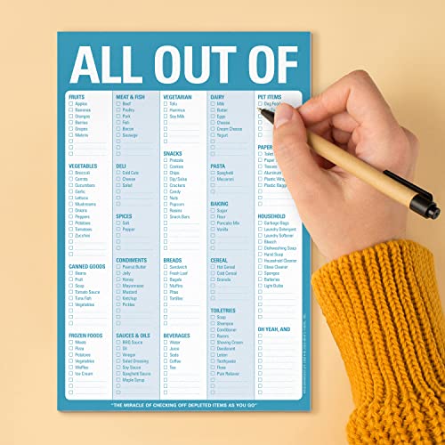 Knock Knock All Out Of Grocery List Note Pad, 6 x 9-inches (Blue)