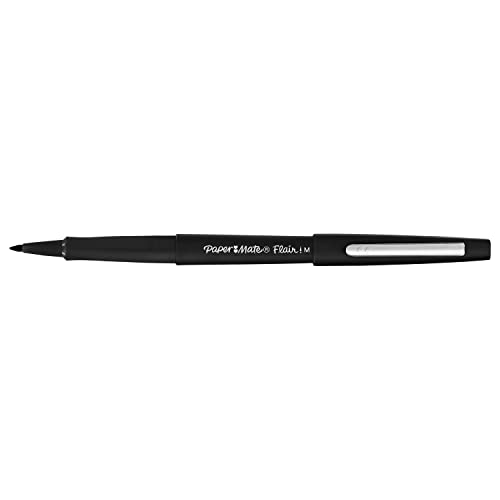 Paper Mate Flair Pen, 0.7 mm Medium Tip, Black, Box of 12