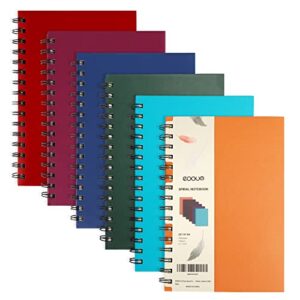 EOOUT 6 Pack Hardcover Spiral Notebook, Spiral Journals, College Ruled, 5.5"x8.5", Assorted Jewel Tone Colors, 160 Pages, for Work, School, Gifts