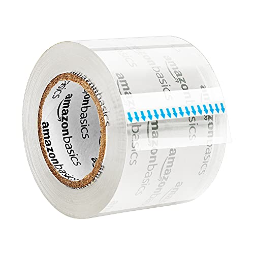 Amazon Basics Heavy Duty Packaging Tape with Dispenser for Shipping, Moving and Storing, 1.88" x 22.2 yds, 6 pack