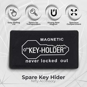Hide A Key Magnetic Key Holder Under Car - Hide A Key for Your Car So You Never Lock Out - Plastic Magnet Key Hider to Store a Spare Key for Your Home, Storage, Office, or Vehicle - 3 pack - by RamPro