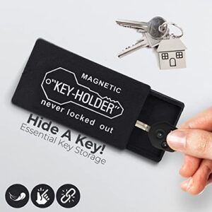 Hide A Key Magnetic Key Holder Under Car - Hide A Key for Your Car So You Never Lock Out - Plastic Magnet Key Hider to Store a Spare Key for Your Home, Storage, Office, or Vehicle - 3 pack - by RamPro