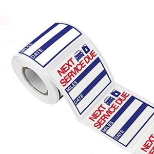 performore 2” x 2” oil change stickers, 300 sitckers per roll, auto service reminder sticker roll, next service due sticker labels, removable vinyl stickers for cars windows windshield (1 roll) (1)