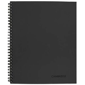 cambridge business notebook, 80 sheets, legal ruled, 8-1/4″ x 11″, wirebound, black (06062)