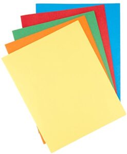 amazon basics twin pocket file folders with fasteners, 25-pack (assorted)