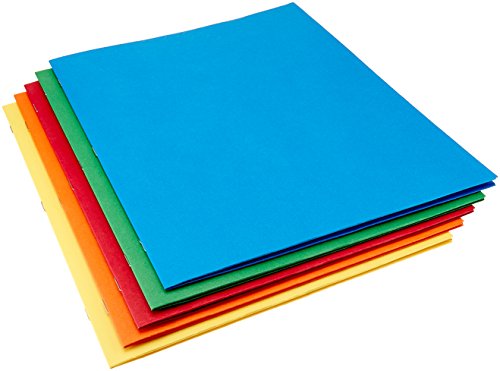 Amazon Basics Twin Pocket File Folders with Fasteners, 25-Pack (Assorted)