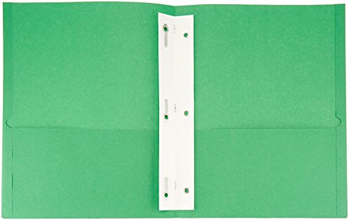 Amazon Basics Twin Pocket File Folders with Fasteners, 25-Pack (Assorted)