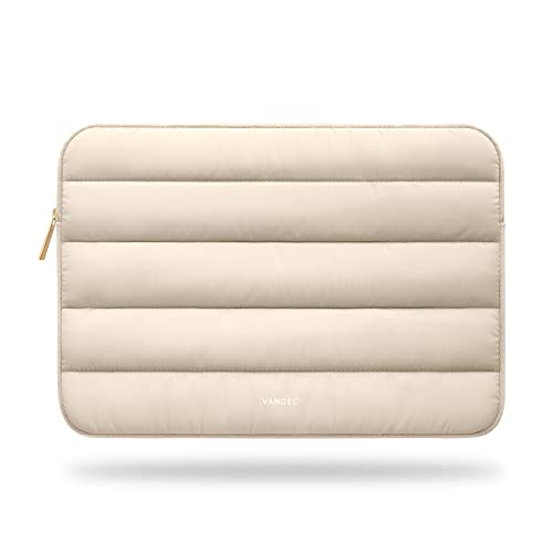 Vandel Puffy Laptop Sleeve 13-14 Inch Laptop Sleeve. Beige Cute Laptop Sleeve for Women. Carrying Case Laptop Cover for MacBook Pro 14 Inch Laptop Sleeve, MacBook Air M2 Sleeve 13 Inch, iPad Pro 12.9