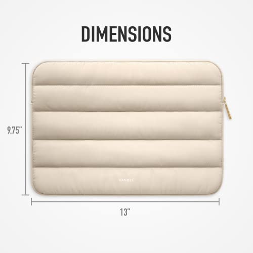 Vandel Puffy Laptop Sleeve 13-14 Inch Laptop Sleeve. Beige Cute Laptop Sleeve for Women. Carrying Case Laptop Cover for MacBook Pro 14 Inch Laptop Sleeve, MacBook Air M2 Sleeve 13 Inch, iPad Pro 12.9