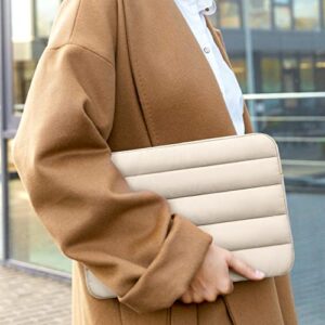 Vandel Puffy Laptop Sleeve 13-14 Inch Laptop Sleeve. Beige Cute Laptop Sleeve for Women. Carrying Case Laptop Cover for MacBook Pro 14 Inch Laptop Sleeve, MacBook Air M2 Sleeve 13 Inch, iPad Pro 12.9