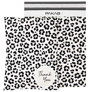 pakaboo poly mailer shipping bags 10×13 inch, 100 pack, non-padded envelopes with tamper proof self-seal, cheetah print packaging