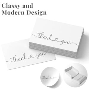 Thank You Cards with Kraft Envelopes and Stickers, Bulk Pack of 20, 4x6 Inch Professional Looking | Suitable for Business, Baby Shower, Wedding, Small Business, Graduation, Bridal Shower, Funeral