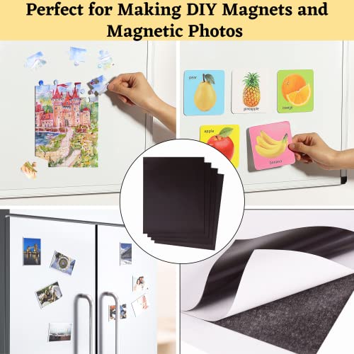 Mr. Pen- Adhesive Magnetic Sheets, 8" x 10", 4 Pack, Magnetic Sheet, Magnetic Paper, Magnet Paper Sheets, Magnetic Sheets with Adhesive Backing, Flexible Magnetic Sheet, Photo Magnets, Magnet Sheet