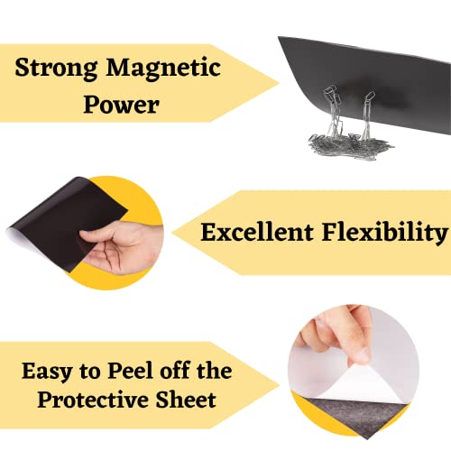 Mr. Pen- Adhesive Magnetic Sheets, 8" x 10", 4 Pack, Magnetic Sheet, Magnetic Paper, Magnet Paper Sheets, Magnetic Sheets with Adhesive Backing, Flexible Magnetic Sheet, Photo Magnets, Magnet Sheet