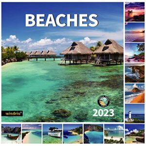 2023 wall calendar,14 monthly wall calendar beaches nov. 2022 – dec. 2023, 12″ x 24″ opened,full page months thick paper for gift calendar organizing & planning