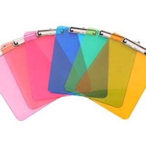 Amazon Basics Plastic Clipboards, Assorted Color , Pack of 6