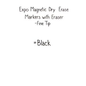 Expo Magnetic Dry Erase Markers with Eraser, Fine Tip, Black, 4 Count