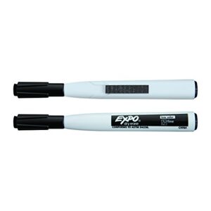 Expo Magnetic Dry Erase Markers with Eraser, Fine Tip, Black, 4 Count