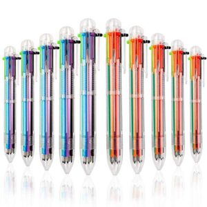 jpsor 28 pack multicolor ballpoint pens 0.5mm 6-in-1, fun pens for kids party favors, back to school, retractable ballpoint rainbow pens color pens for office school supplies students gift