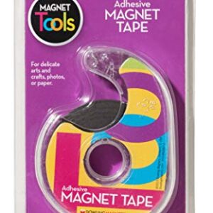 Adhesive Magnet Tape (1 roll - .75 inch wide x 25 feet long) in dispenser, extra thin, black/dark gray