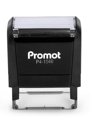 Promot Custom Stamp Up to 3 Lines of Personalized Text - Choose Font, Color, Pad, Self-Inking Personalized Stamp, Custom Stamp for Return Address & Mailing Address, Office Stamps, Ink Stamps - Small