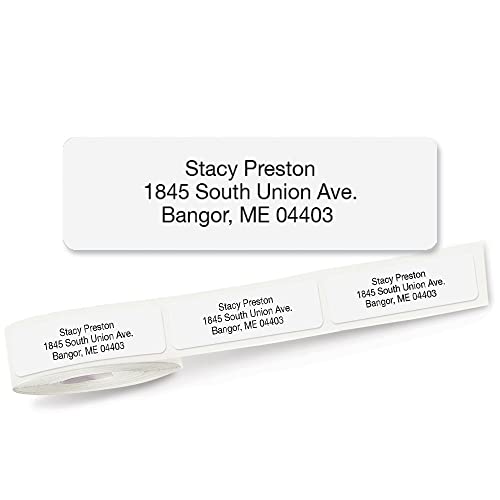 Gloss White Rolled Address Labels Without Dispenser – Set of 250, Small, Self-Adhesive Stickers, by Colorful Images